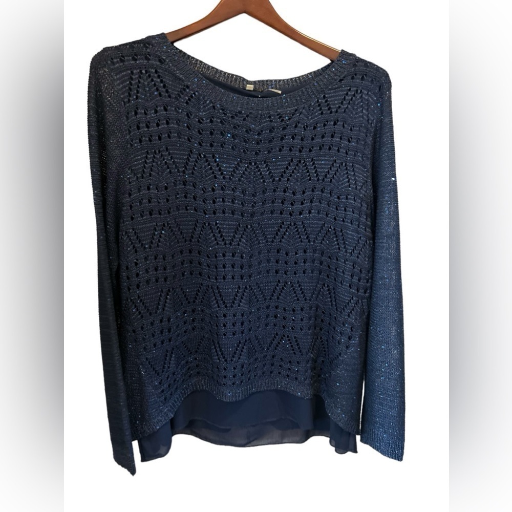 Milano sequence shimmering Top Blue size XL‎